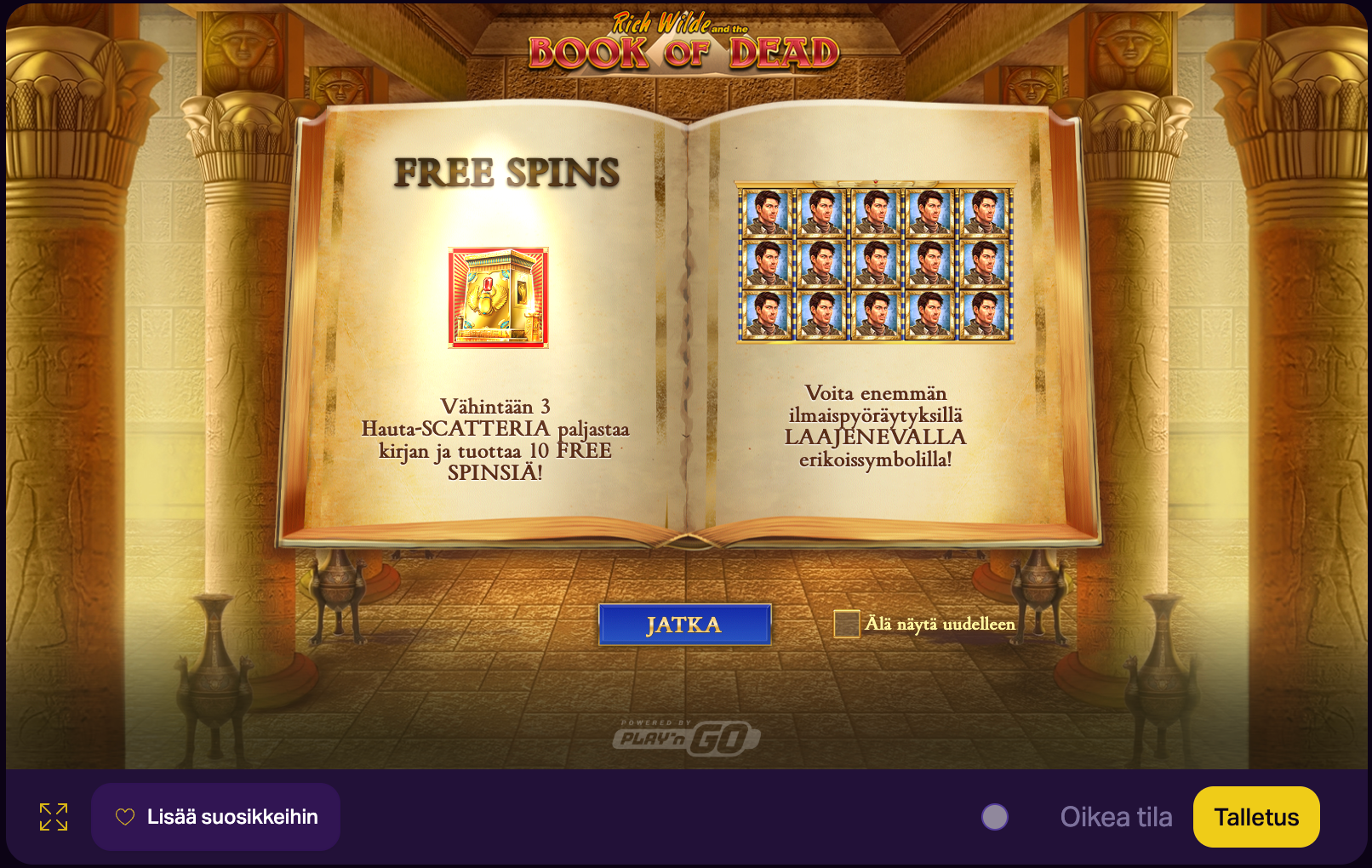 Book of Dead Free Spins -ominaisuus